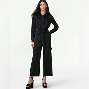 NEW - Black satin jumpsuit (Size S)